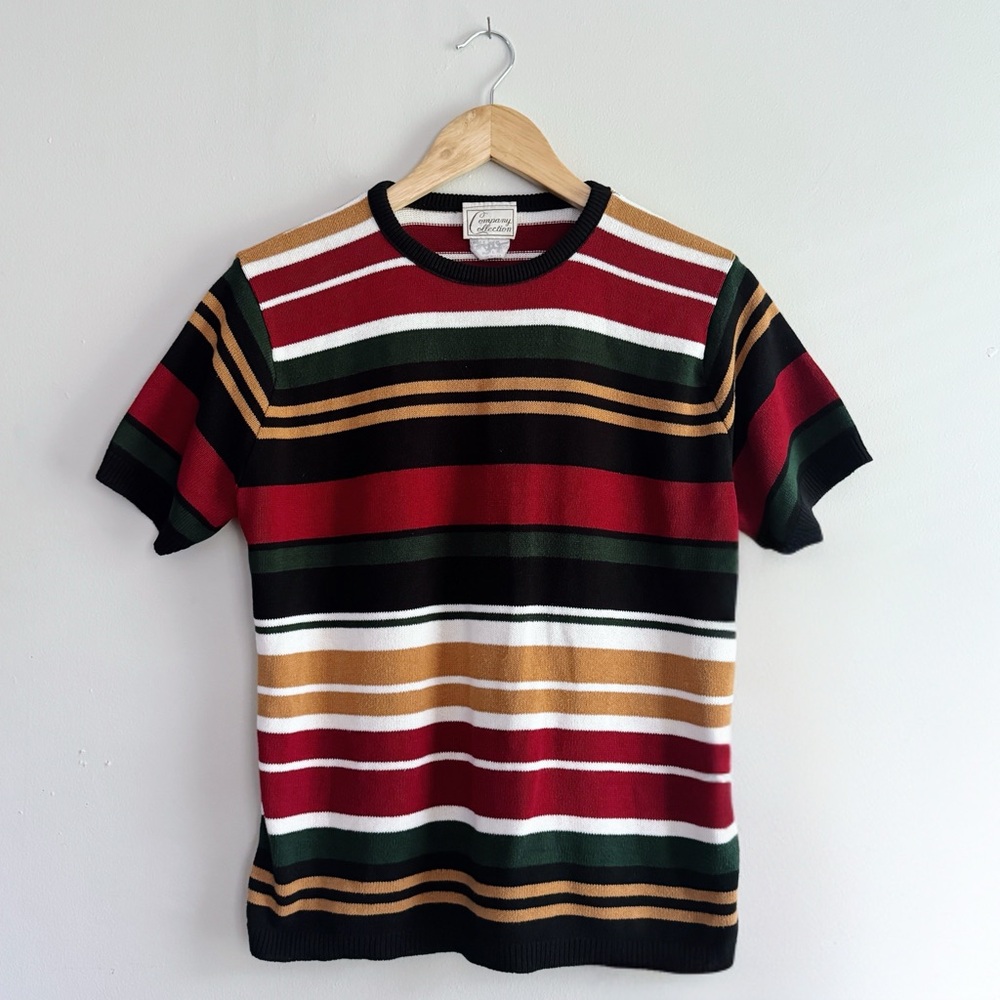 Vintage Company Collection Striped Knit Top Size Large